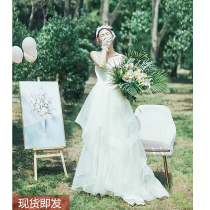 (White Xiaoxian) travel photo light wedding dress 2021 New Xia Sen line location with bride wedding go out