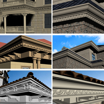 Eaves line mold Roman column eaves line cornice drip line eaves line cement European villa exterior wall decoration