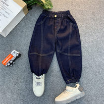  Boys spring and autumn pants 2021 new small children handsome fashion trousers boys autumn western style jeans