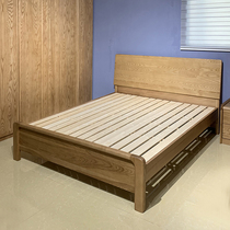 The Nordic Light luxury style ash full wood bed 1 5 m 1 8 meters double bed with high box chu wu chuang nuptial bed logs