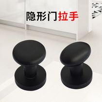 Stealth door handle lock spherical black dark modern space aluminum single-sided surface TV background wooden door handle