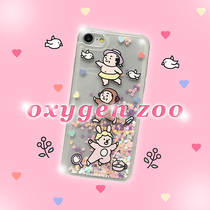 Oxygen Laboratory-zoo series Little monkey uncle original mobile phone case love sequin quicksand soft shell