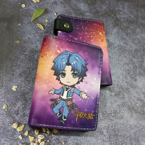 Cartoon game Carpass Perimeter Card Bag Harp vertical section Don tripper Luo Continental male and female students with zero money position short pu leather clip