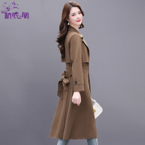 Windbreaker womens medium and long section 2022 this years popular spring and autumn new high-end single-layer thin section drape casual coat jacket