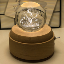 Elk crystal ball night light four-leaf clover music box Prince rose music box ornaments for male and female birthday gifts