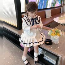 Girl autumn dress Korea new style white college 2021 Princess baby child long sleeve skirt tide