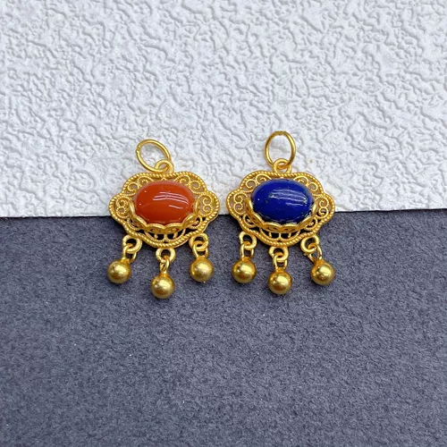 S925, золотые аксессуары, натуральная инкрустация камня, красная подвеска, браслет, ожерелье, DIY