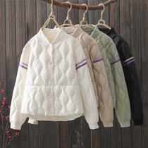 Anti-season light and thin down jacket womens short 2021 New explosion autumn and winter baseball suit 90 white duck down coat tide