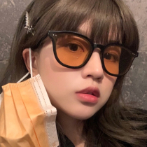 2021 New gm brown sun glasses female round face square high white Net Red Yellow black frame sunglasses men polarized