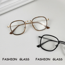 Net red retro tortoiseshell myopia gold wire glasses frame female Korean version of the tide of thin large frame literary round face gm flat mirror