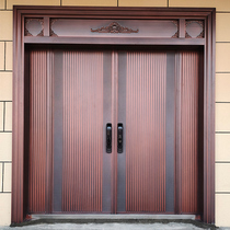 Xizizi cast aluminum door rural villa door four-open fingerprint lock anti-theft door home smart home door village