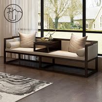 New Chinese style solid wood Luohan bed three-person sofa modern simple bed hotel B & B House Zen couch furniture