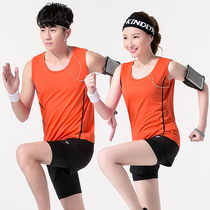 Sports suit mens summer running clothes quick-drying clothes short sleeve T-shirt couples fitness clothes women loose thin size