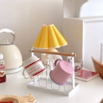 Simple European style ins wind wooden water cup drain rack Cup mug rack storage rack Creative shelf