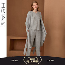 HSIA BIG CODE MEDIUM LONG PARAGRAPH SLEEPING ROBE WOMAN SPRING AUTUMN SLIM FIT KNITTED MAN COTTON PYJAMAS SOFT AND COMFORTABLE HOME CLOTHING