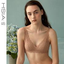 HSIA small breast thin underwear women bralette anti bump sexy full lace without steel ring bra