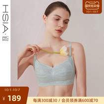 HSIA ya big chest show small underwear women Summer thin all-inclusive Big Cup cotton cotton anti-dew point bra without steel ring bra