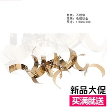 Hotel sales office model room Abstract stainless steel electroplated sculpture soft decoration Modern simple hanging wrought iron hot sale
