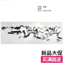 Hotel new Guangdong model room Abstract decorative silhouette Architectural sculpture Soft decoration Modern simple hanging decoration Metal