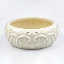 Cershar export classic ivory white plant embossed jewelry jewelry box New Year room decoration ornaments