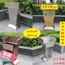 Stainless steel podium Outdoor welcome desk Reception Desk Property Registration Desk Security Concierge Desk Information Desk
