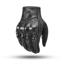  Black retro Harley motorcycle leather gloves Autumn and winter Harley motorcycle full finger goatskin gloves touchable screen