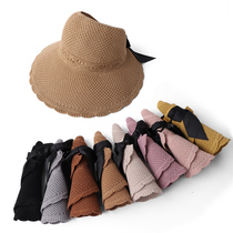  Sun hat 2021 new straw hat empty top hat womens summer beach cool hat sun hat F ultraviolet sunscreen hat