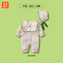  Japanese baby autumn one-piece female baby court style spring and autumn harem Early autumn childrens clothes out clothes