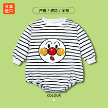  Japanese baby one-piece spring and autumn thin men and women baby 100 days clothes newborn Anpanman climbing suit