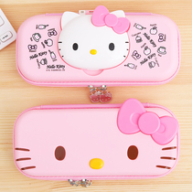 HELLO KITTY HELLO KITTY pencil bag female primary school student stationery box Kindergarten creative cartoon girls pencil box