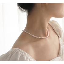 French girl baroque natural freshwater pearl 925 pure silver necklace chain elegant gift girl