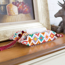 Red gorgeous multi-color cotton cotton fabric tissue box tissue towel cover extraction tissue box