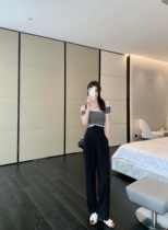 XUELI Sydney womens net red suit wide leg pants womens autumn 2021 New High waist slim Joker trousers