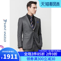 Saint Angelo autumn business casual suit mens suit slim wool lapel collar one button single split suit men