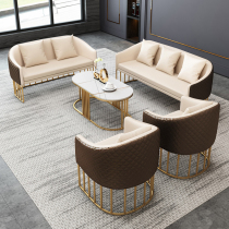 Office sofa Small business tea table combination suit brief modern reception room guests in talks with table and chairs light and luxurious