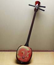Japanese shamisen artificial skin nostalgic red printed shamisen plucked instrument