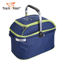 Trackman Outdoor camping Camping travel portable folding picnic basket with lid Portable basket Insulation bag