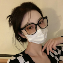 Korean version of womens damp net red round face with thin black frame tea color square high-grade sense retro sunglasses polarized holiday sunglasses