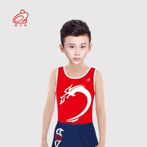 Adult childrens professional competition suit Triangle one-piece suit Body training suit performance suit Mens elastic gymnastics vest dragon