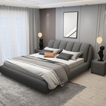 Science and Technology bu chuang Nordic master bedroom double simple modern matrimonial bed upholstered 1 8 m storage light luxury red cloth art bed