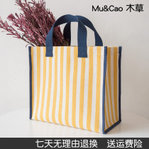 Korean student handbag canvas hand carry large large capacity carrying bag New year supermarket shopping bag eco bag female