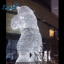 Meimei Chen outdoor outdoor large LED light bear sculpture animal iron star lamp shape Mall Square