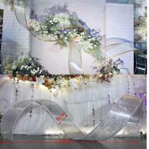 Wedding stage set decoration color film spiral curve wedding props ceiling sunshine board PVC ceiling transparent