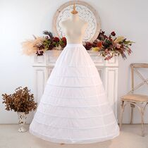 New 8 laps super large wedding dress with fishbone lining dress performing bride - large super - puff lining big skirt