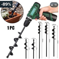 Ground drill supporting rechargeable flashlight drill Spiral rod drill bit Garden vegetable seed grass drill Soil pit machine Ground drill drill bit