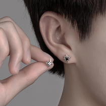 Polaris sterling silver earrings mens trendy high-end sense 2022 trend personality mens models niche boys handsome earrings earrings