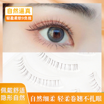 Rice straw man false eyelash W-27 lower eyelash female transparent stalk natural emulation short grinding tip sectional