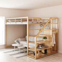 Wrought iron elevated bed space upper bed small apartment space-saving attic apartment wrought iron thickened elevated bed iron bed