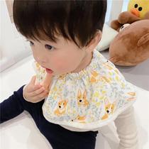 Baby bib saliva towel winter baby 360 degree rotatable round bib cotton gauze enlarged bib
