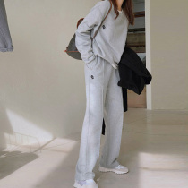 Casual Sports Suit Women Spring Autumn 2022 New Fashion Foreign Air Advanced Sensation Net Red Fried Street Sweatshirt Two Sets